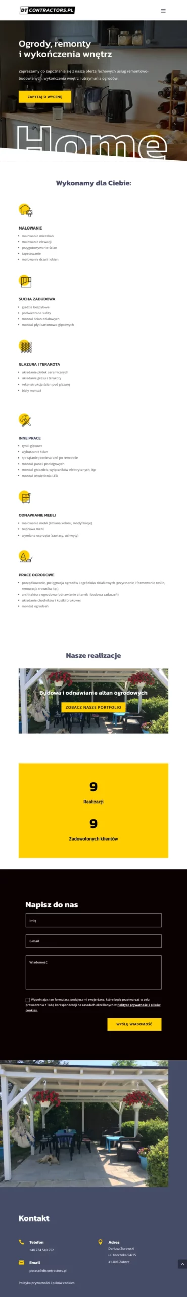 Portfolio Beata Biernat – dtcontractors.pl iPad